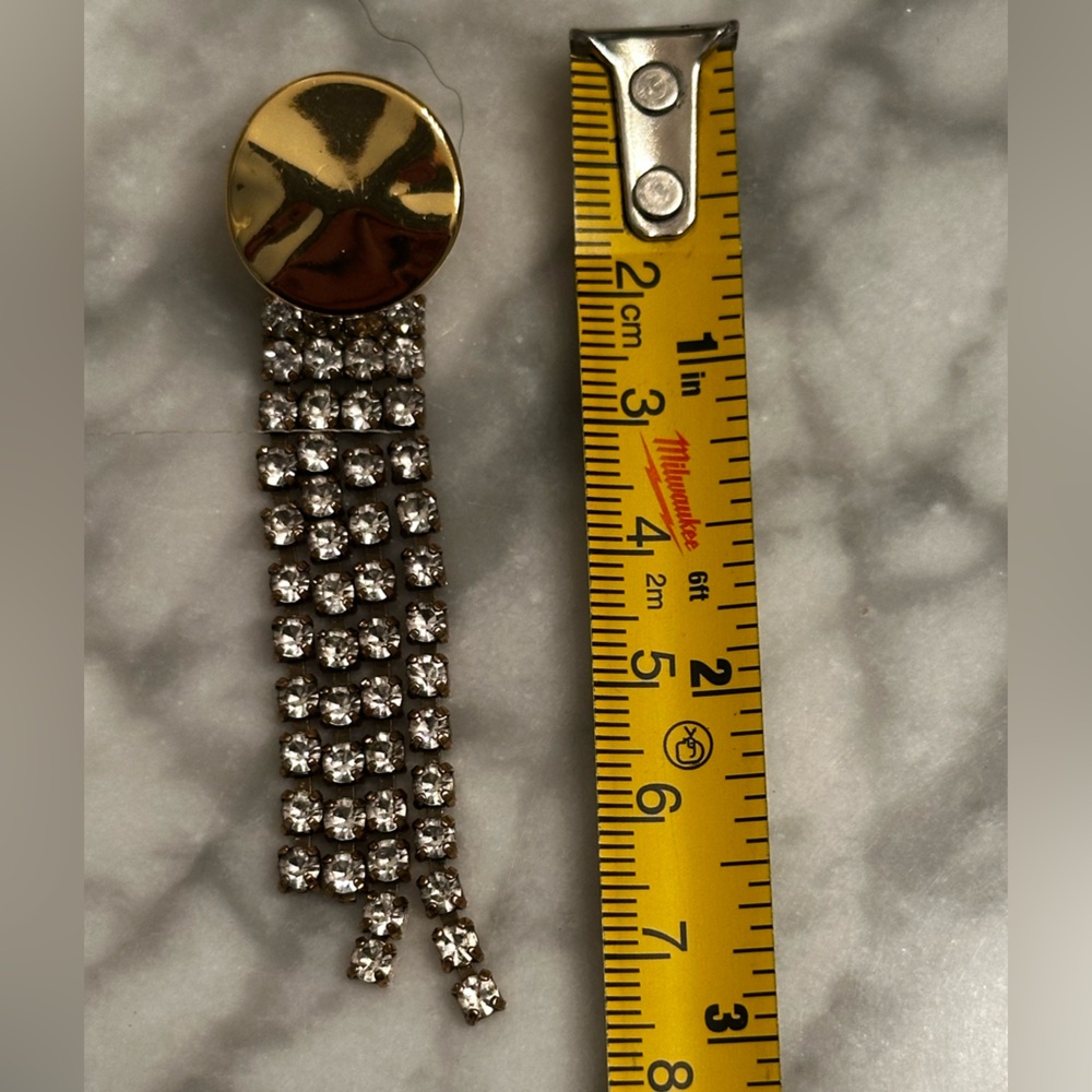 JCrew Gold and Rhinestone Dangle Earrings - Picture 3 of 3